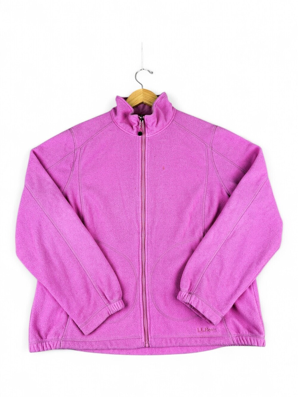 L.L.Bean Women's Teddy Jacket Pink Full Zip XL